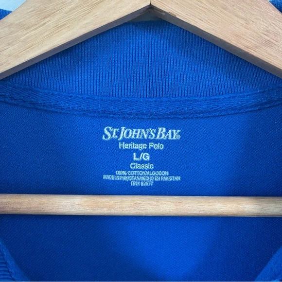 St. John’s Bay Heritage Polo, Classic, Royal Blue, Size L - Picture 3 of 5